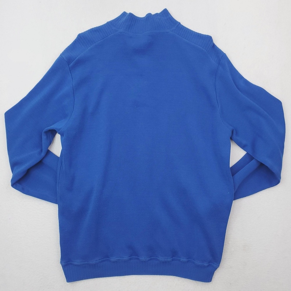 Vintage St. Croix Sweater Men Large Blue Quarter Zip Pullover Mock Neck Made USA - Picture 10 of 15